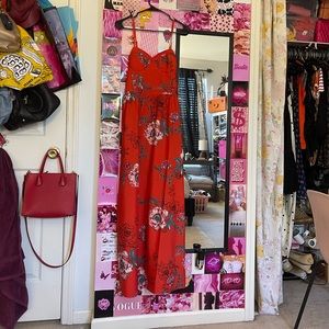 Red Floral Bustier Sundress